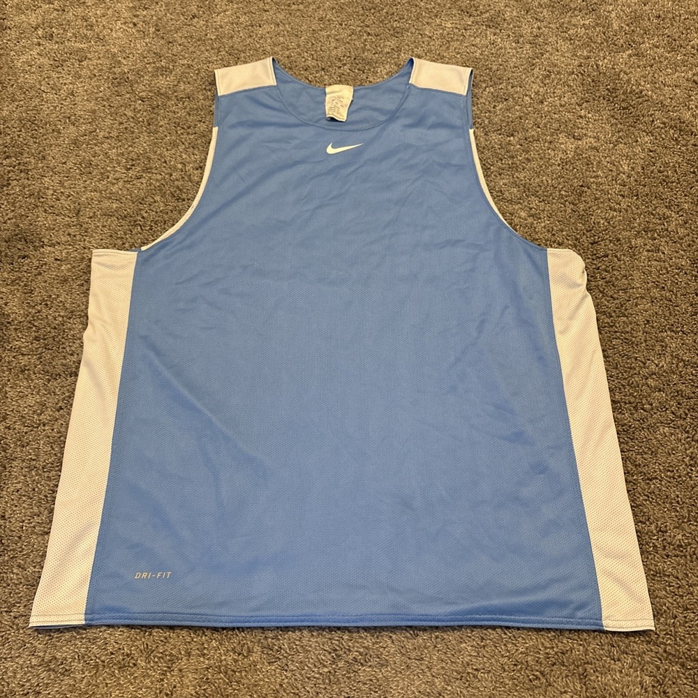 Nike Mens Basketball Blue White Tank Top Jersey CBA 4XL XXXXL practice Workout